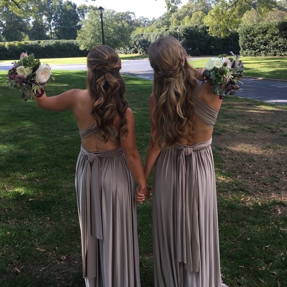 Eliza and Ethan Wrap Dress Champagne - Picture 2 of 3